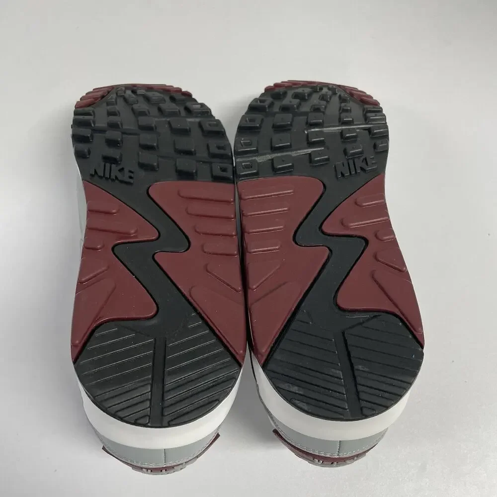 Nike Air Max 90 Dark Team Red FN6958 101 Size 8.5 White Grey Mesh Low Top Shoe